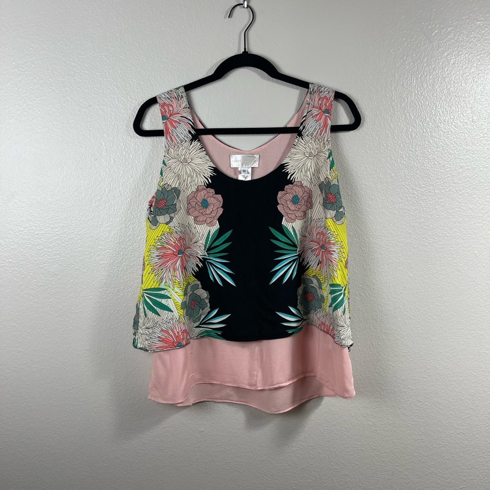 Anthropologie Corey Lynn Calter Anana Floral Print Layered Tank - Picture 2 of 10